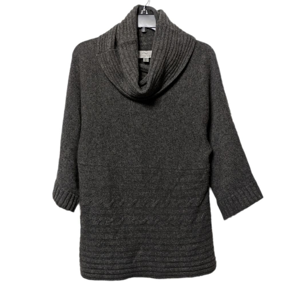 PRECIOUS FIBERS Cashmere Cowl Neck Tunic Sweater S